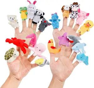 手指木偶套装婴儿10 pcs动物毛绒公仔手卡通家庭手偶布艺剧场儿童益智玩具礼品