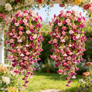 Plante artificielle suspendue Morning Glory, fleurs jaunes en plastique, décoration murale, décoration de mariage, décoration de jardin - Product Image 4