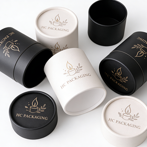บรรจุภัณฑ์กล่องกระดาษทรงกลมแบบกำหนดเองสุดหรูสำหรับเทียนหอมอโรมาเธอราพี เทียนรีฟิลจากขี้ผึ้งถั่วเหลือง พิมพ์ลายตามสั่ง ผู้ผลิตแบบ OEM ODM - Product Image 5