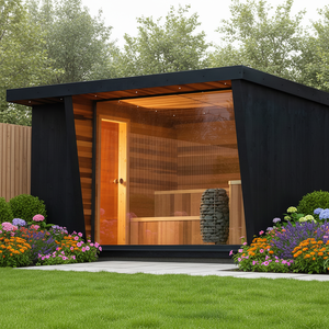 La moderna sauna in legno Serene nelle <span class=keywords><strong>Alpi</strong></span> presenta un design ecologico con vista panoramica sulla foresta. - Product Image 3