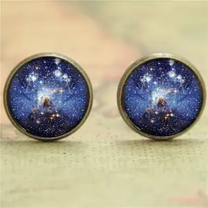 Galaxy earring, Milky Way Galaxy pendant earring Ocarina Gift glass photo earring
