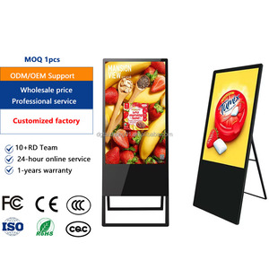Tầng đứng một mình 43 inch trong nhà Ultra Slim xách tay không dây kỹ thuật số Standee Android Bảng <span class=keywords><strong>Menu</strong></span> Màn hình quảng cáo cho thuê - Product Image 3