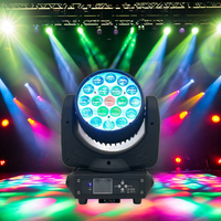 Lampu LED Panggung Disko Gereja Dj 4-in-1 19X15W RGBW Moving Head dengan Kontrol DMX512 Sudut Sinar 10-60 IP20 16200 Lumens