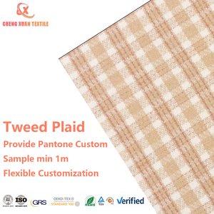 Tela de Tweed Resistente a las Arrugas con Estampados a Cuadros en Tonos Pastel Tierra, Imprescindible para Otoño, Ideal para Prendas como Blazers y Pantalones, Pedido Mínimo de Un Metro - Product Image 1