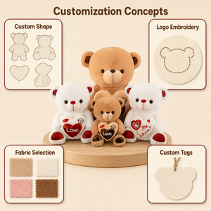 San valentino orsacchiotto <span class=keywords><strong>peluche</strong></span> <span class=keywords><strong>peluche</strong></span> <span class=keywords><strong>peluche</strong></span> bianco marrone rosso a forma di <span class=keywords><strong>cuore</strong></span> morbido cotone PP ti amo <span class=keywords><strong>peluche</strong></span> Unisex - Product Image 4