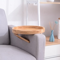 Table d'appoint pliable en bambou personnalisable pour canapé, rangement d'ustensiles et d'outils pour salon, vente en gros