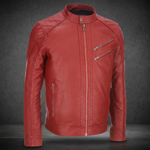 Chaqueta de cuero de lona recubierta para hombre con logotipo personalizado con diseño frontal chaquetas de cuero impermeables de invierno al por mayor - Product Image 4