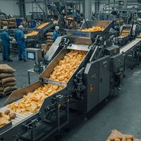 Nieuwe commerciële, goed verkopende, automatische productielijn voor verse aardappelchips en friet voor groenteverwerkingsbedrijven