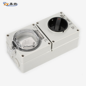 Jiayang เต้ารับสวิตช์กันน้ำได้13A IP66 250V ปลั๊กเยอรมันสำหรับติดผนังกลางแจ้งในร่ม - Product Image 2