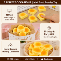 Mainan Squishy Mini Custard Toast Southpeak, Lembut, Lengket, PU Slow Rising, Mainan Fidget, Mainan Remas, Pereda Stres, Pabrik Squishy OEM