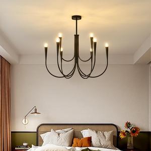 Candelabro Retro francés para sala de estar, lámpara de vela de Arte de estilo antiguo, ambiente Simple, comedor, dormitorio, Luz - Product Image 5