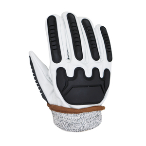 All'ingrosso resistente all'olio impermeabile Anti-taglio Anti-vibrazione pelle di vacchetta Tpr guanti da impatto giacimento petrolifero - Product Image 3
