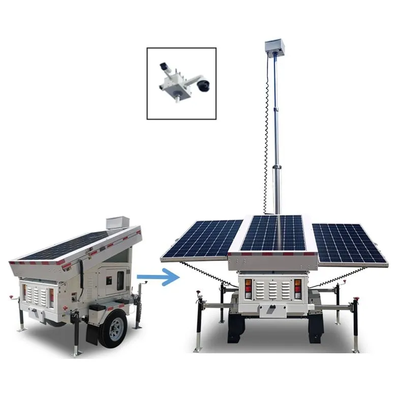 Mobile Solar CCTV Trailer with APP Remote Control PTZ Camera and Bullet Camera Surveillance System
