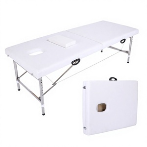 <b>Foldable</b> Massage <b>Table</b> With Built-In Headrest PU Leather Metal Frame Portable Salon Furniture Minimalist Design - Product Image 2