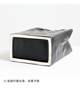 ชุดแจกันเซรามิกรูปทรงถุงกระดาษแบบพับได้ สไตล์นอร์ดิก สำหรับดอกไม้แห้งและดอกไม้สด ตกแต่งบ้าน - Product Image 4