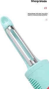 Éplucheur de légumes et de fruits ergonomique avec poignées pivotantes, éplucheur de pommes de terre avec éliminateur de yeux intégré - Product Image 5