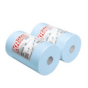 Lingettes de cuisine en gros, rondes, Krclean, bleues, en papier absorbant, serviettes de nettoyage, style uni, OEM ODM, marque privée, Vietnam - Product Image 1