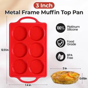 MUYULINS Molde de Silicona Gigante para Pastel y Muffins, Redondo, 6 Tazas, Antiadherente, Libre de BPA, con Marco Metálico Reforzado, Certificado LFGB - Product Image 6