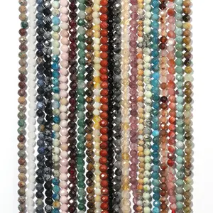 Cuentas de Piedra Natural de Apatita, Ópalo y Citrino Facetadas 2/3/4/MM en Tiras para Accesorios de Collar y Fabricación de Joyería - Product Image 3