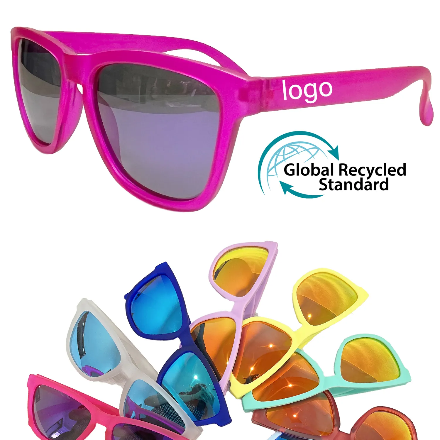 2024 Recycled Plastic Sun Glasses Custom Package Unisex RPET Eco-friendly Rubber Finish Fashion Sunglasses