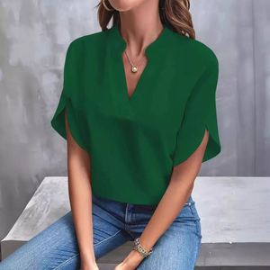 Blusas de Verano para Mujer, Moda 2025, Manga Corta, Cuello en V, Camisas Holgadas, Elegantes Blusas Blancas para Dama - Product Image 5