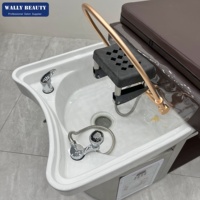 Lit de massage capillaire japonais de luxe avec machine à cascade pour le cuir chevelu et ensemble de fumigation pour les soins capillaires en salon