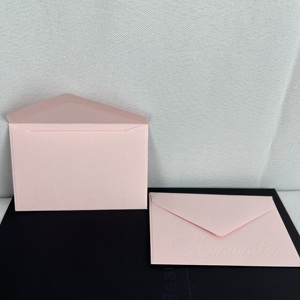 Pochette à bijoux de luxe écologique avec logo gaufré, élégante, imprimée UV/numérique, pour usage professionnel, sac <span class=keywords><strong>cadeau</strong></span> <span class=keywords><strong>en</strong></span> <span class=keywords><strong>papier</strong></span>, enveloppe rose - Product Image 3