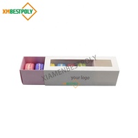 6 paquets de boîtes d'emballage en papier macaron imprimées personnalisées Boîtes à tiroir pour desserts et biscuits avec fenêtre supérieure