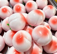 Balle anti-stress artisanale en forme de pêche, moelleuse et craquante, jouet sensoriel de Noël