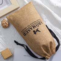 Vente en gros de sacs à cordon écologiques en toile de jute emballage en tissu de toile de jute naturelle personnalisable et recyclable pour les vêtements