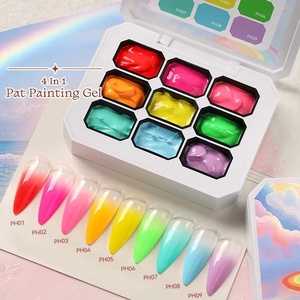 4IN1 Pat Ombre Gel Nail Polish Easy Gradient Painting Gel for DIY French Nail Manicure Solid <b>UV</b> Varnishes <b>Paint</b> Art Gel - Product Image 5