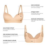 Hexin Vente en Gros Soutien-Gorge Demi-Couvrance Confort Sans Armature Bralettes Quotidiennes Sans Couture Push-up Gainant pour Femme