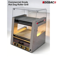 DEBACK Nouvelle machine à hot-dogs commerciale à 20 rouleaux, double couche, en acier inoxydable, gril à saucisses électrique, haute productivité