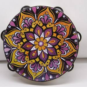 Pandereta Dance Prop Orff Instrumento de percusión Tambor golpeado a mano - Product Image 5