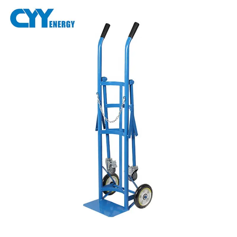 8L10L15L oxygen cylinder trolley truck stainless steel gas cylinder storage rack steel cylinder small trailer trolley