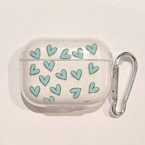 Nouveau mignon coeur clair paillettes Bling étui pour écouteurs pour <span class=keywords><strong>Airpods</strong></span> 4 3 2 souple TPU Anti perte housse de protection pour <span class=keywords><strong>Airpods</strong></span> Pro - Product Image 6