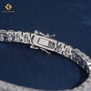 Bracelet tennis ZUANFA JEWELRY en moissanite taille ovale 4*6MM, argent 925 plaqué rhodium, unisexe, luxe - Product Image 2
