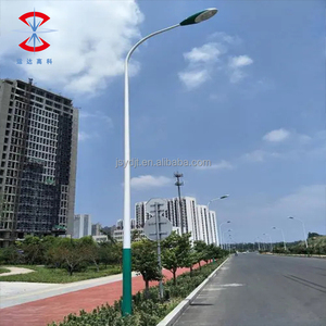 8M chiều cao 12m ngoài trời hình bát giác hình nón tròn cực năng lượng mặt trời mạ kẽm cong ánh sáng đường phố cực với cánh tay đèn đường bài để bán - Product Image 2