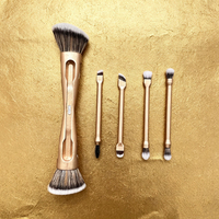 Brochas de Maquillaje Patentadas YRX con Extremos Magnéticos, Brochas Planas para Base de Maquillaje, 10 en 1, Brocha de Maquillaje de Doble Punta, Doble Extremo para Viaje
