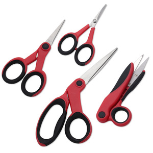 Tailor Scissors <b>Set</b> Stainless Steel 4 Piece Multi Purpose Office Thread Shears With Rubber Handles For <b>Sewing</b> And Crafting - Product Image 3