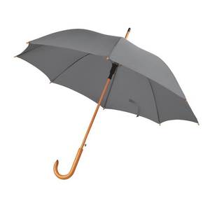 Paraguas Plegable Automático con Función de Apertura Semi-Automática, Mango de Madera, 105 cm de Diámetro, Gris, Diseño de Tres Pliegues Invertidos - Product Image 1