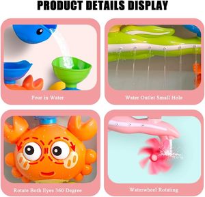 Giocattoli da Bagno EPT per Bambini da 1-3 Anni, Granchio e Balena con Ventose e Ruota d'Acqua Rotante - Product Image 3