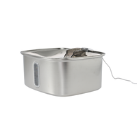 Fontaine à eau automatique carrée en acier inoxydable pour chiens et chats de grande taille, 9L, distributeur d'eau pour animaux de compagnie, bol intérieur avec indicateur de niveau d'eau