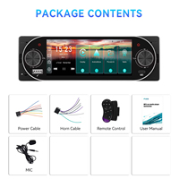 Autoradio Podofo 5,1 pouces, simple DIN, sans fil/filaire, Carplay Android Auto, 1 DIN, lecteur MP5, USB/BT, FM, Aux In + micro