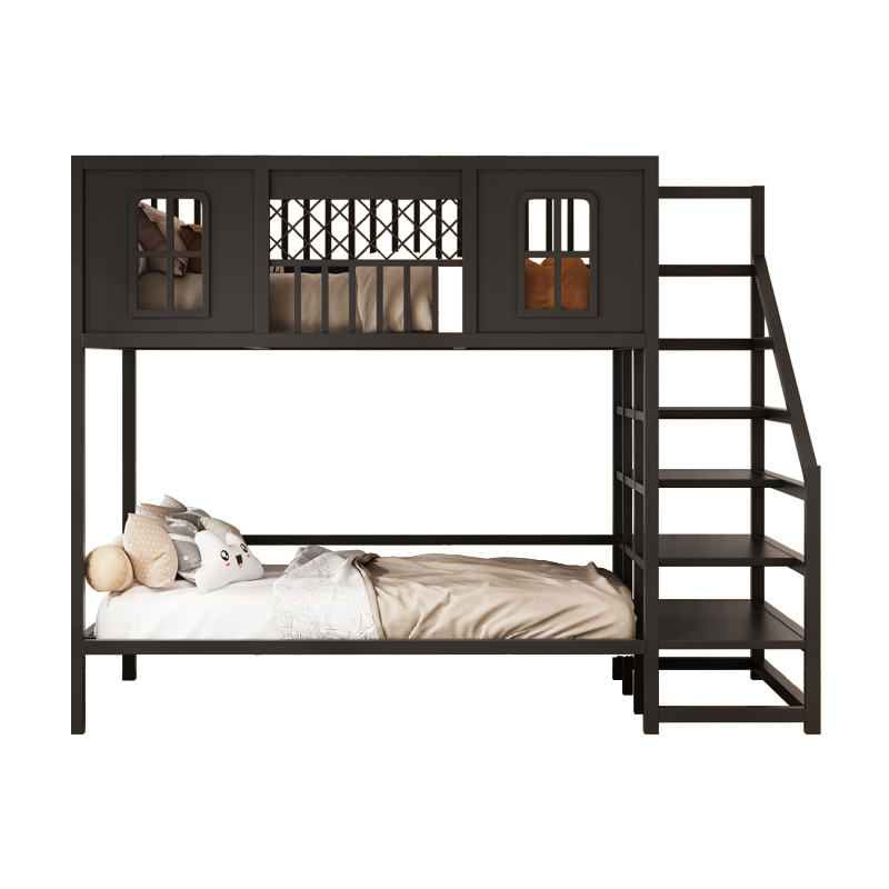 Lit superposé noir, taille uniforme pour les deux lits