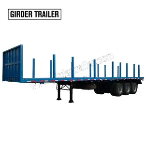 Trailer Chassis Custom Made 12 Meter Stalen Pijp Stakes Flatbed 3 As 40 Ft Container Truck Trailer Voor Verkoop In thailand