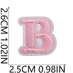 Bán buôn tùy chỉnh thêu sắt trên bảng chữ cái các bản vá lỗi màu hồng thêu Thư Các Bản vá lỗi cho quần áo - Product Image 3