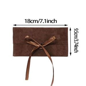 Recyclable Super Soft Dust Velvet Birthday <b>Gift</b> Packaging <b>Envelope</b> Luxury Drawstring Closure Silk Screen Printed - Product Image 5