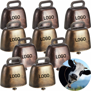 Clochettes en cuivre personnalisées avec logo pour bovins, chevaux, moutons, petites clochettes en laiton pour bétail, chèvres, ferme, clochettes en bronze sonores, clochettes en fer, <span class=keywords><strong>d</strong></span>écoration de Noël - Product Image 1