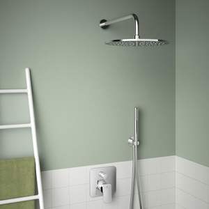 Modern Standard Ceraplan <span class=keywords><strong>Robinet</strong></span> mitigeur de bain-douche encastré au mur <span class=keywords><strong>avant</strong></span> Assemblage du corps Cartouche de disque Poignée chromée intégrée - Product Image 6